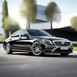 Create an image of a Mercedes S-Class that has been designed by Lada