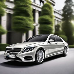 Create an image of a Mercedes S-Class that has been designed by Lada