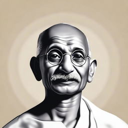 Create a serene and respectful portrait of Mahatma Gandhi