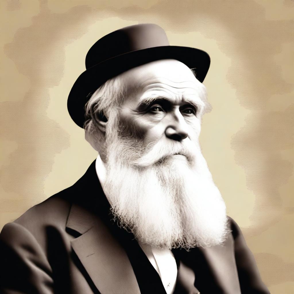 Create a distinguished and thoughtful portrait of Charles Darwin