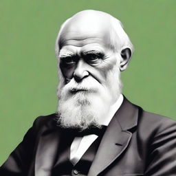 Create a distinguished and thoughtful portrait of Charles Darwin