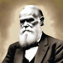 Create a distinguished and thoughtful portrait of Charles Darwin