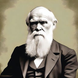 Create a distinguished and thoughtful portrait of Charles Darwin