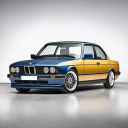 Create a hyper-realistic image of a BMW E33 with no background, focusing on the intricate details of the car