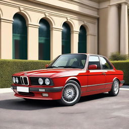 Create a hyper-realistic image of a BMW E33 with no background, focusing on the intricate details of the car