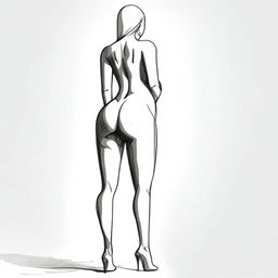 A slender woman with very wide hips, small shoulders, and large breasts