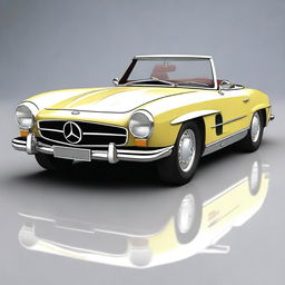 Create a hyper-realistic image of a Mercedes 300SL from the 1980s with no background