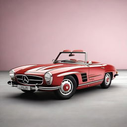 Create a hyper-realistic image of a Mercedes 300SL from the 1980s with no background