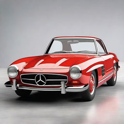 Create a hyper-realistic image of a Mercedes 300SL from the 1980s with no background