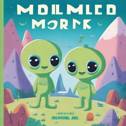 A charming book cover featuring two small, cute aliens on an adventure on Earth