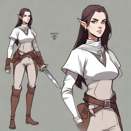 Create a character design for a Dungeons & Dragons webtoon set in Baldur's Gate