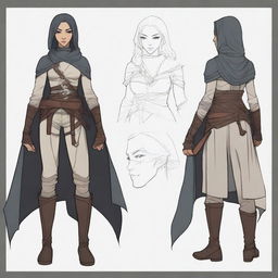 Create a character design for a Dungeons & Dragons webtoon set in Baldur's Gate