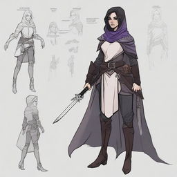 Create a character design for a Dungeons & Dragons webtoon set in Baldur's Gate