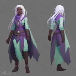 Create a highly detailed and stylized character design for a female Seldarine (Eilistraee) Drow inspired by Dungeons & Dragons and Baldur's Gate