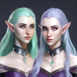 Create a highly detailed and stylized portrait of a female elf inspired by Dungeons & Dragons and Baldur's Gate