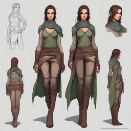 Create a highly detailed and realistic character design for a Dungeons & Dragons setting, inspired by Baldur's Gate