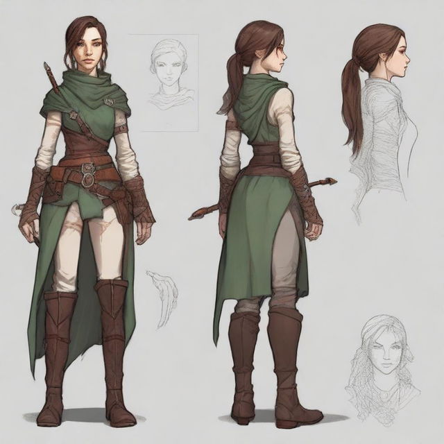 Create a highly detailed and realistic character design for a Dungeons & Dragons setting, inspired by Baldur's Gate