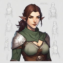 Create a highly detailed and realistic character design for a Dungeons & Dragons setting, inspired by Baldur's Gate and in the style of Legend of Vox Machina