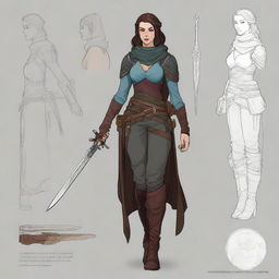 Create a highly detailed and realistic character design for a Dungeons & Dragons setting, inspired by Baldur's Gate and in the style of Legend of Vox Machina