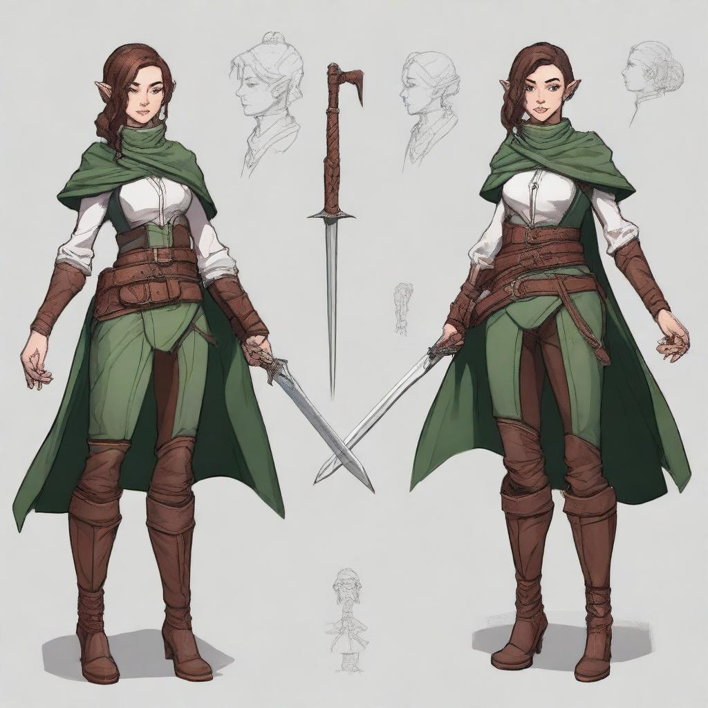 Create a highly detailed and realistic character design for a Dungeons & Dragons setting, inspired by Baldur's Gate and in the style of Legend of Vox Machina