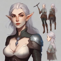 Create a highly detailed and realistic character design for a Dungeons & Dragons setting, inspired by Baldur's Gate and in the style of Legend of Vox Machina