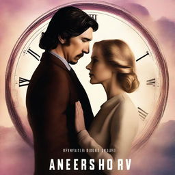 Create a captivating book cover featuring Adam Driver and Jennifer Jason Leigh in a romantic embrace