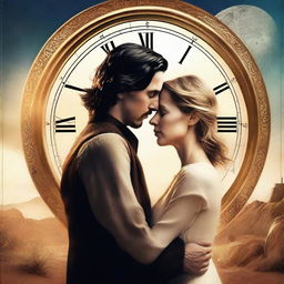 Create a captivating book cover featuring Adam Driver and Jennifer Jason Leigh in a romantic embrace