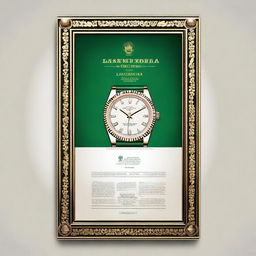 Create a poster with the title 'Causa' and the tagline 'La leyenda de los rolex perdidos'