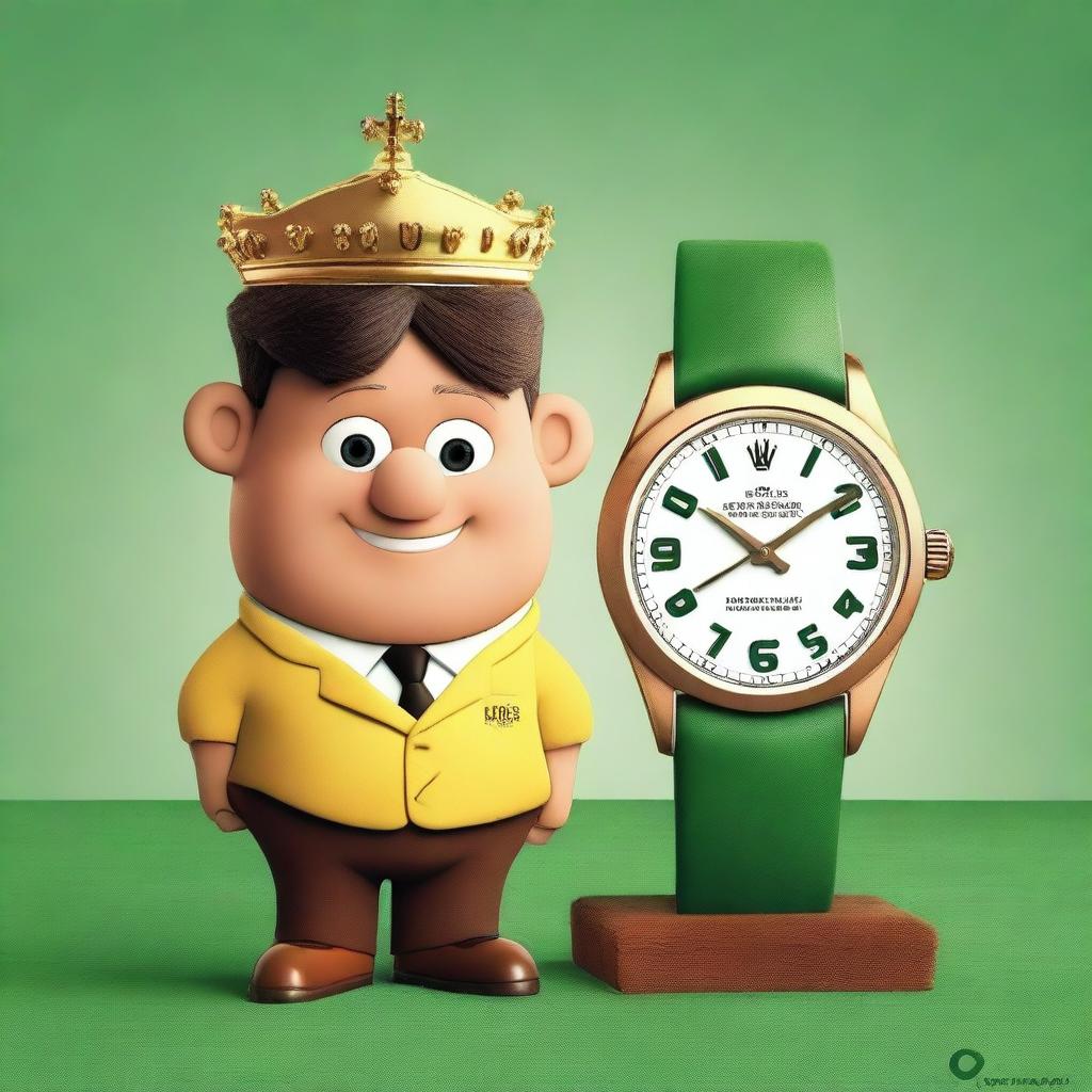 Crear un póster de película en español con el título 'Causa y la leyenda de los rolex perdidos'