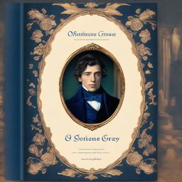 A dark blue classic book cover with the title 'O Retrato de Dorian Gray'