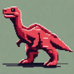 A highly detailed red dinosaur turned to the right, with a shape similar to the dinosaur from the Google Chrome game