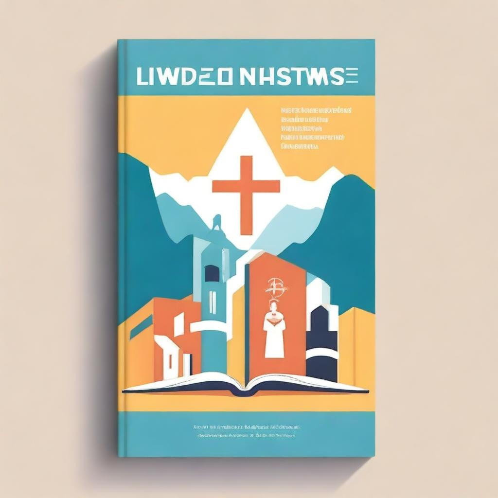 Create a book cover for a guidebook on Christian Education Week and a report on activities during Christian Education Week, focusing on the church and its relationship with Christian schools