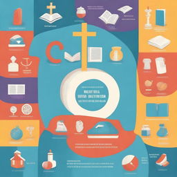 Create a book cover for a guidebook on Christian Education Week and a report on activities during Christian Education Week with the theme of the church and its relationship with Christian schools