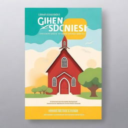 Create a book cover for a guide on Christian Education Week and a report on Christian Education Week activities