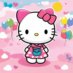 A collection of images featuring Hello Kitty in various dresses and colors