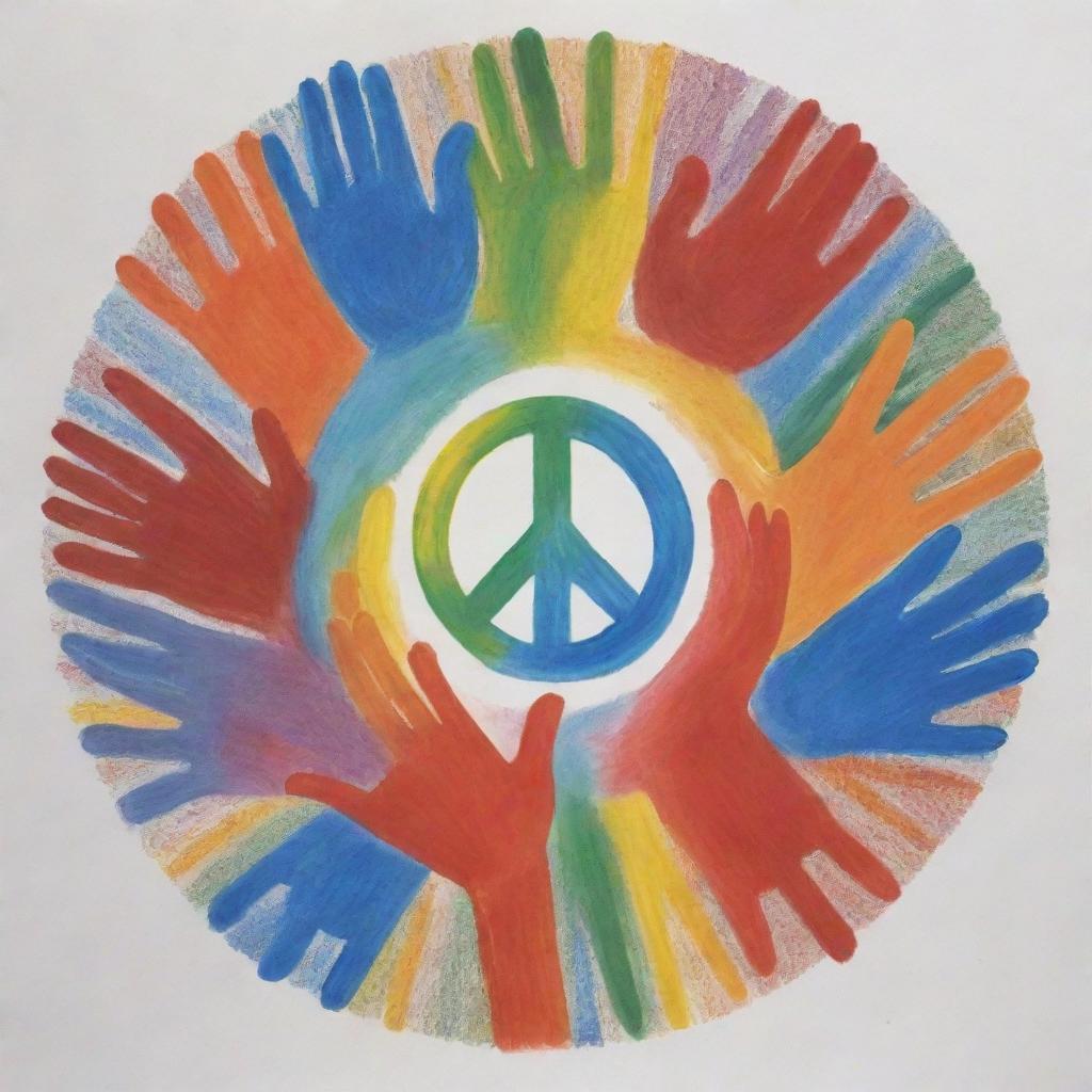 Artistic representation of the prevention of violence, focusing on themes of peace, unity and harmony.