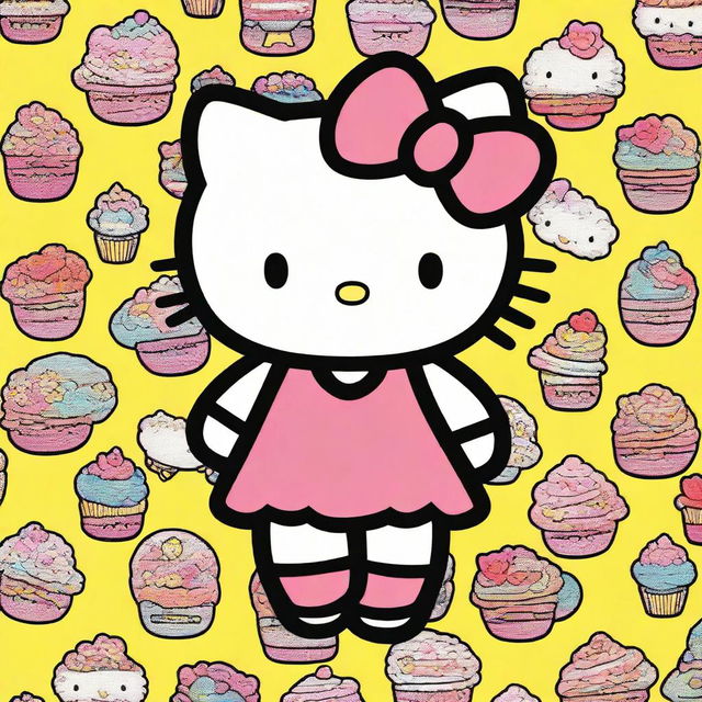 A series of images featuring Hello Kitty in various styles