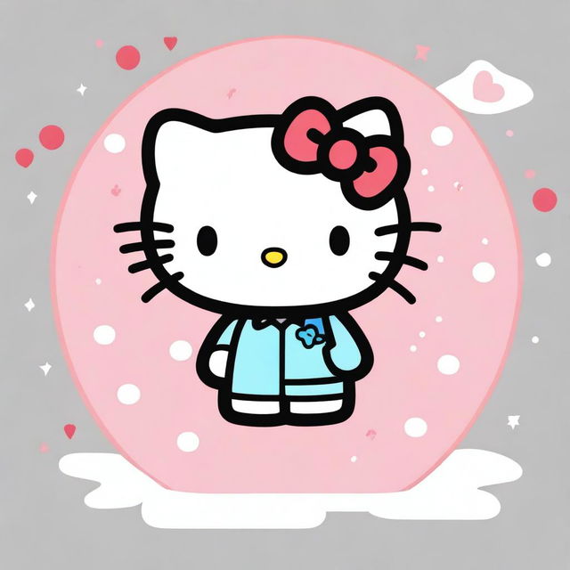 An illustration of Hello Kitty depicted in various artistic styles