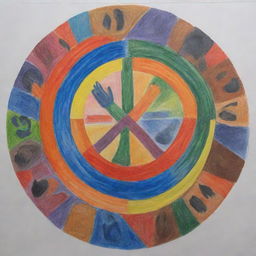 Artistic representation of the prevention of violence, focusing on themes of peace, unity and harmony.