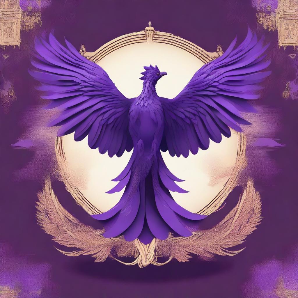 The image features a majestic purple phoenix rising from its ashes, symbolizing the rebirth of the Roman Empire