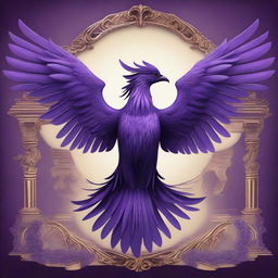 The image features a majestic purple phoenix rising from its ashes, symbolizing the rebirth of the Roman Empire