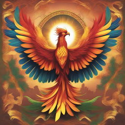 The image features a majestic phoenix rising from its ashes, symbolizing the rebirth of the Roman Empire