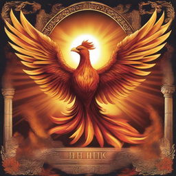 The image features a majestic phoenix rising from its ashes, symbolizing the rebirth of the Roman Empire