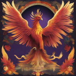 The image features a majestic phoenix rising from its ashes, symbolizing the rebirth of the Roman Empire