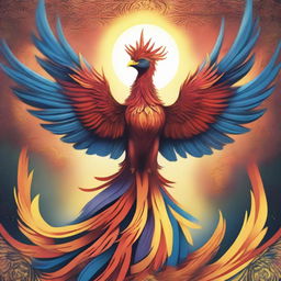 The image features a majestic phoenix rising from its ashes, symbolizing the rebirth of the Roman Empire