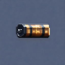 Create an image of a pixelated cylindrical lock viewed from the side