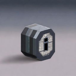 Create an image of a pixelated cylindrical lock viewed from the side, showing the pins inside it