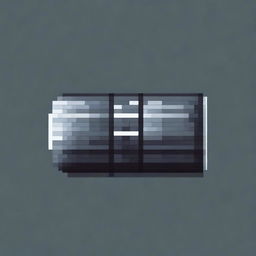 Create an image of a pixelated cylindrical lock cut in half and viewed from the side, clearly showing the pins inside it