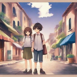 Create a book cover for a novel titled 'Nuestro Límite' in anime style