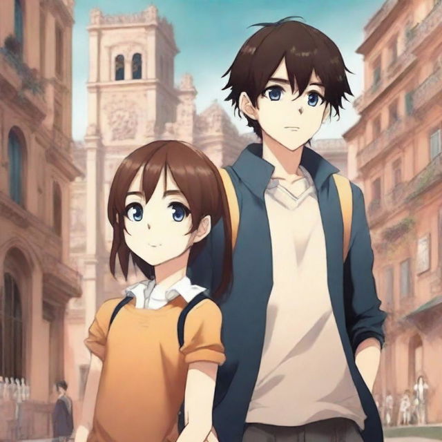 Create a book cover for a novel titled 'Nuestro Límite' in anime style